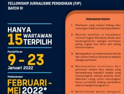 Rekrutmen Peserta Fellowship Jurnalisme Pendidikan 2022 Batch IV